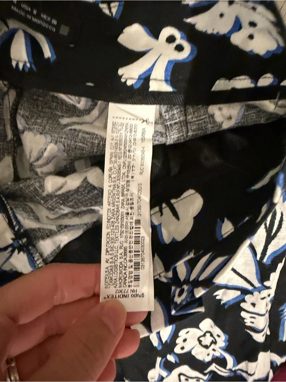NWT Zara with live. Black & White Floral Wide-Leg Pants